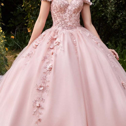 Cinderella Divine CD0185 Off The Shoulder Layered Tulle Ball Gown