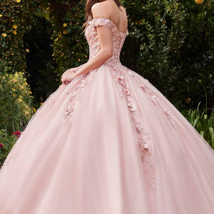Cinderella Divine CD0185 Off The Shoulder Layered Tulle Ball Gown
