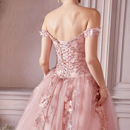 Cinderella Divine CD0185 Off The Shoulder Layered Tulle Ball Gown