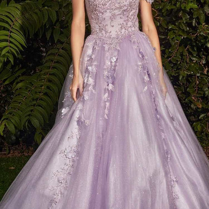 Cinderella Divine CD0185 Off The Shoulder Layered Tulle Ball Gown