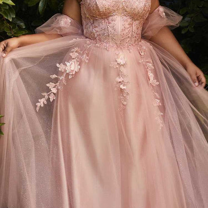 Cinderella Divine CD0191 Strapless Layered Tulle Gown