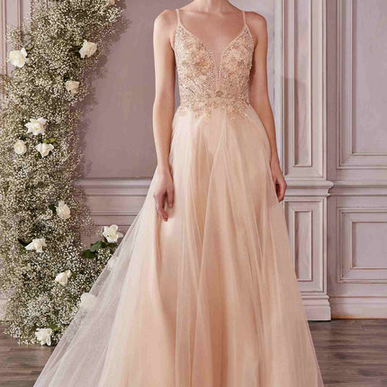 Cinderella Divine CD0195 Dress Long A-Line Layered Tulle Gown