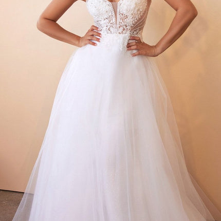 Cinderella Divine CD0195W Layered Tulle A-Line Bridal Gown