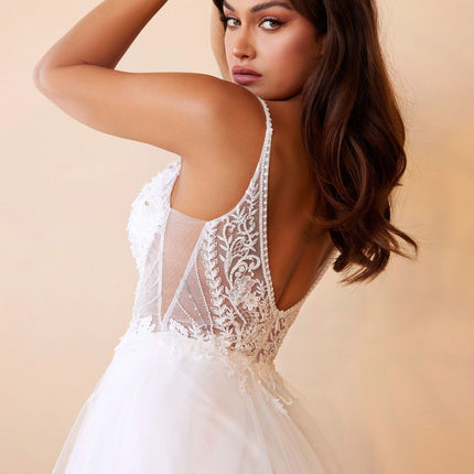 Cinderella Divine CD0195W Layered Tulle A-Line Bridal Gown