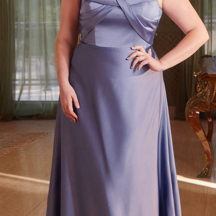 Ladivine CD325 Floor length Off the Shoulder A-Line Satin Dress