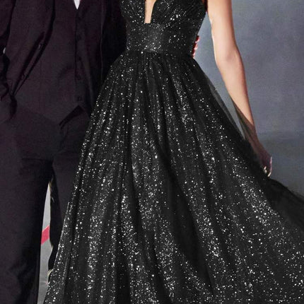 Cinderella Divine CD996 Floor Length A-line Glitter Ball Gown