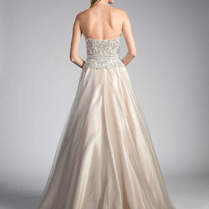 Cinderella Divine CE0004 Bead Embellished Gown Strapless