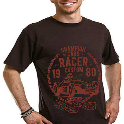 Champions Cars Men's Bamboo Viscose/Organic Cotton Short Sleeve Graphic T-Shirt