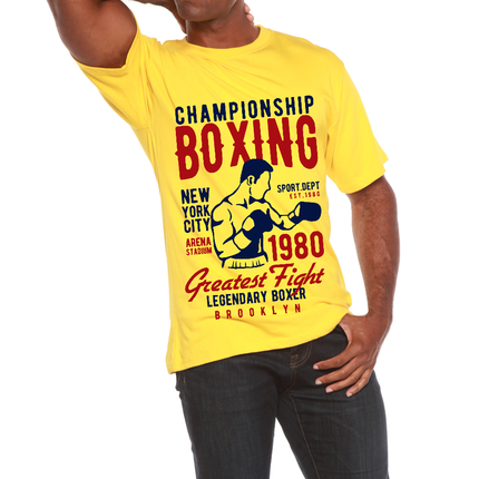 Championship Boxing Men's Bamboo Viscose/Organic Cotton Short Sleeve Graphic T-Shirt