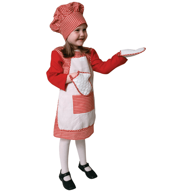 Kids Chef Baker Costume with Apron, Hat and Cooking Style Accessories