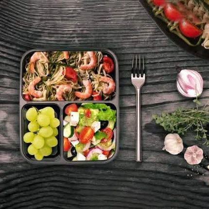 Chef's Star 3 Compartment Reusable Food Storage Containers with Lids