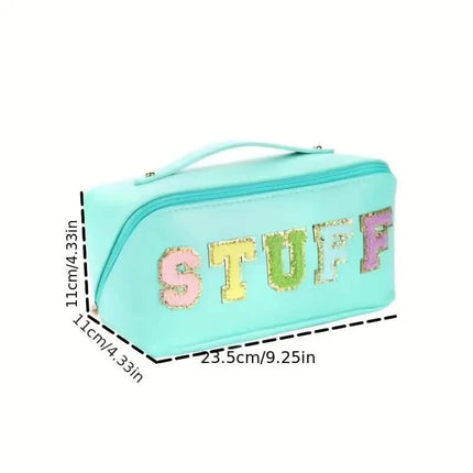 Chenille Letter Patches Cosmetic Bag