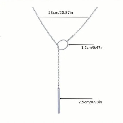 Chic Ethnic-Inspired Alloy Circle & Rod Pendant Necklace