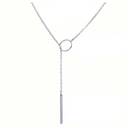 Chic Ethnic-Inspired Alloy Circle & Rod Pendant Necklace