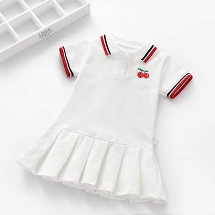Children Dress Spring Summer Turn-Down Collar