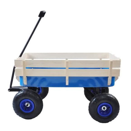 Children Outdoor Wagon All Terrain Pulling with Wood Railing Air Tires
