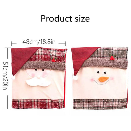 Christmas Santa Claus Snowman Chair Cover