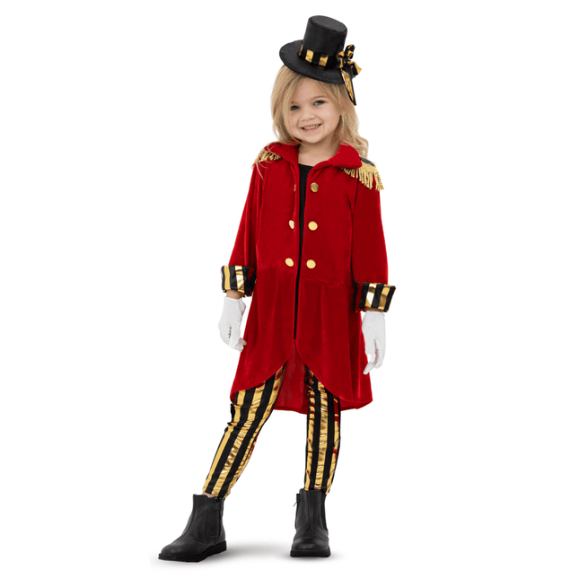 Kids Ringmaster Girl Costume – Circus Tailcoat Outfit with Hat & Gloves