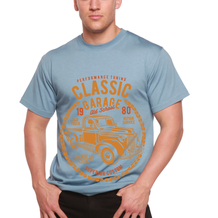 Classic Garage Men's Bamboo Viscose/Organic Cotton Short Sleeve Graphic T-Shirt