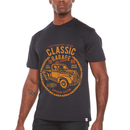 Classic Garage Men's Bamboo Viscose/Organic Cotton Short Sleeve Graphic T-Shirt
