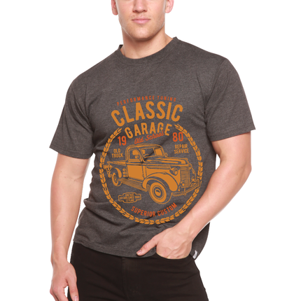 Classic Garage Men's Bamboo Viscose/Organic Cotton Short Sleeve Graphic T-Shirt