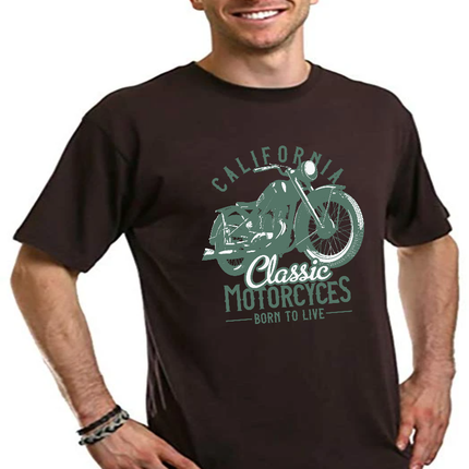 Classic Motorcycles Men's Bamboo Viscose/Organic Cotton Short Sleeve Graphic T-Shirt