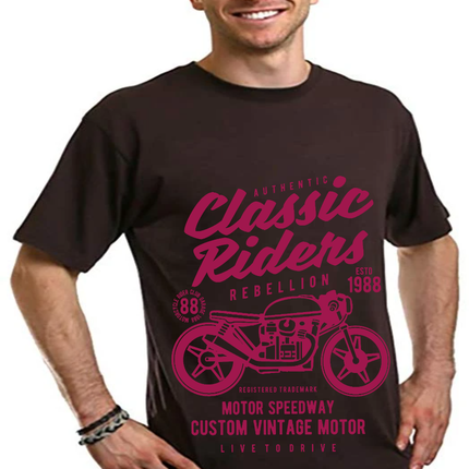 Classic Riders Men's Bamboo Viscose/Organic Cotton Short Sleeve Graphic T-Shirt