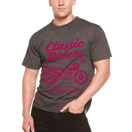 Classic Riders Men's Bamboo Viscose/Organic Cotton Short Sleeve Graphic T-Shirt