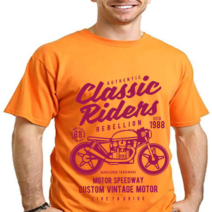 Classic Riders Men's Bamboo Viscose/Organic Cotton Short Sleeve Graphic T-Shirt