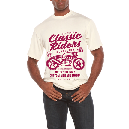 Classic Riders Men's Bamboo Viscose/Organic Cotton Short Sleeve Graphic T-Shirt
