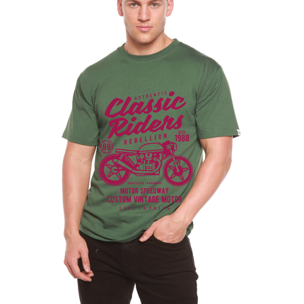 Classic Riders Men's Bamboo Viscose/Organic Cotton Short Sleeve Graphic T-Shirt