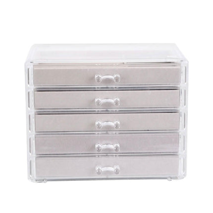 Clear Acrylic Jewelry Box Organizer with 5 Stackable Drawers