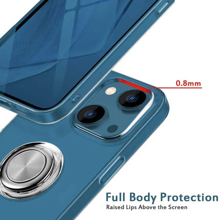 Clear Phone Case iPhone 14 Transparent Anti-Scratch with Ring Kickstand