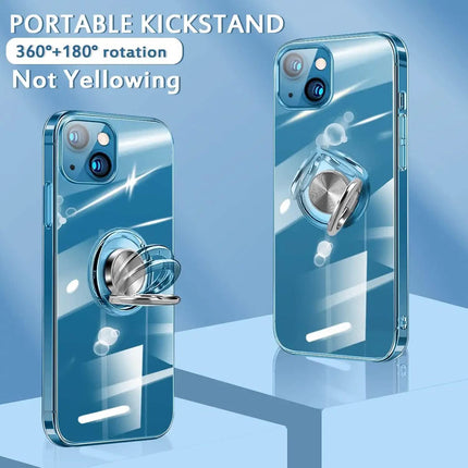 Clear Phone Case iPhone 14 Transparent Anti-Scratch with Ring Kickstand