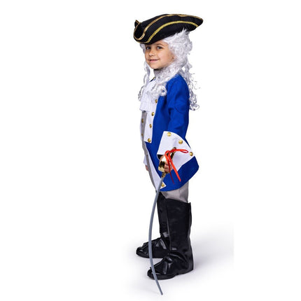 Kids Colonial Patriot Costume with Revolutionary Era Coat and Hat