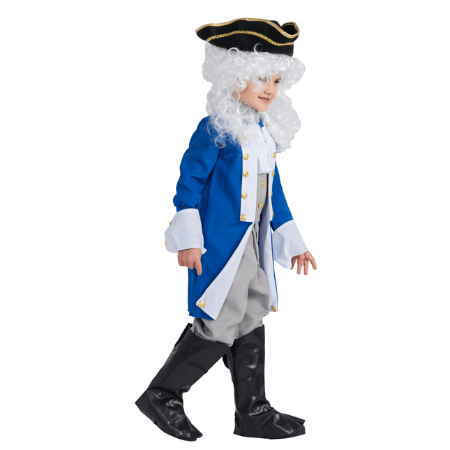 Kids Colonial Patriot Costume with Revolutionary Era Coat and Hat