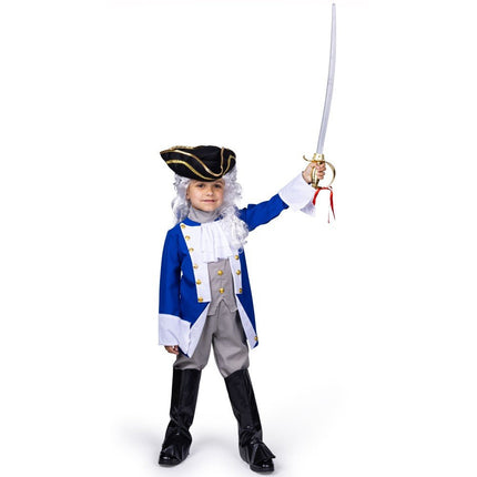 Kids Colonial Patriot Costume with Revolutionary Era Coat and Hat