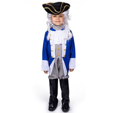 Kids Colonial Patriot Costume with Revolutionary Era Coat and Hat