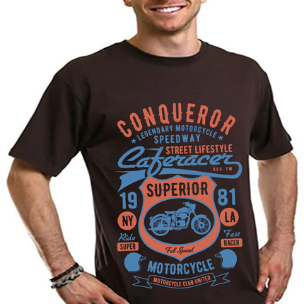 Conqueror Speedway Men's Bamboo Viscose/Organic Cotton Short Sleeve Graphic T-Shirt