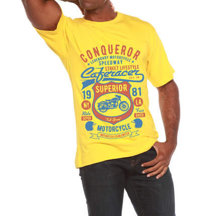 Conqueror Speedway Men's Bamboo Viscose/Organic Cotton Short Sleeve Graphic T-Shirt