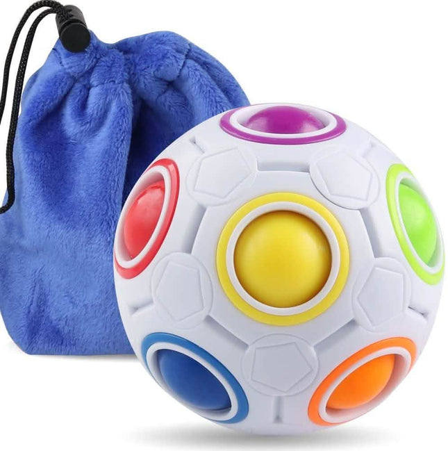 Coogam Rainbow Puzzle Ball with Pouch Color-Matching Puzzle Game