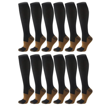 Copper Compression Socks 20-30mmHg Graduated Support L/XL for Men and Women