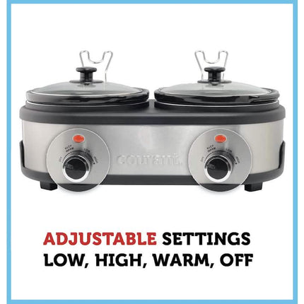 Courant 2.5 QT Double Slow Cooker - Stainless Steel