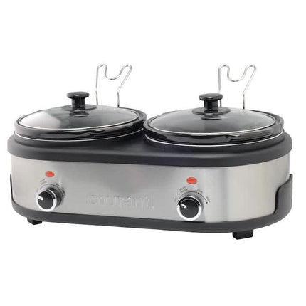 Courant 2.5 QT Double Slow Cooker - Stainless Steel