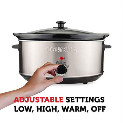 Courant 7.0 Quart Stainless Steel Oval Slow Cooker