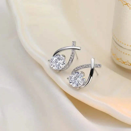 Creatively Designed Cross Earrings With Sparkling Zirconia for Women
