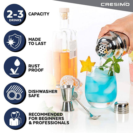 Cresimo 24 Ounce Cocktail Shaker Bar Set