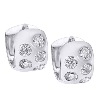 Crystal Mini Bezel Huggie Hoop Earrings