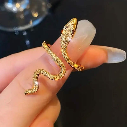 Cubic Zirconia Wrapped Small Snake Opening Adjustable Ring
