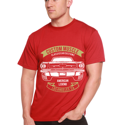 Custom Muscle Men's Bamboo Viscose/Organic Cotton Short Sleeve Graphic T-Shirt